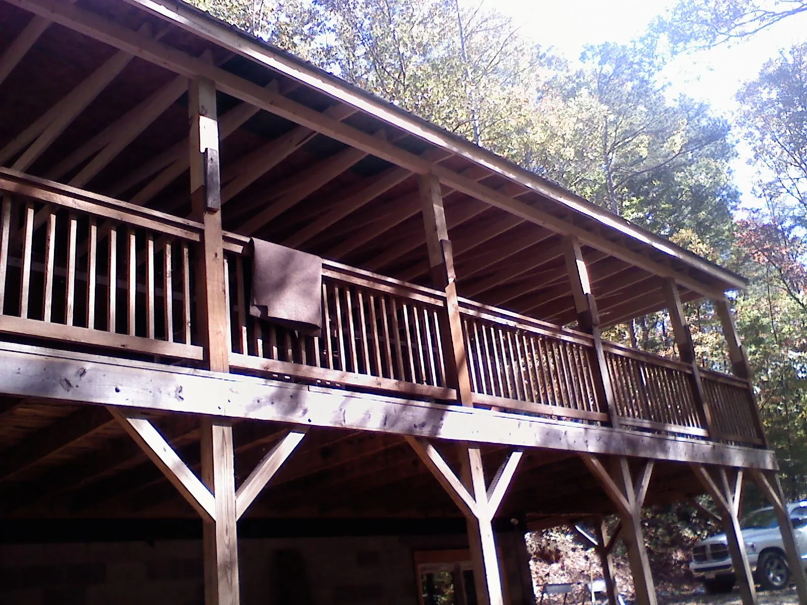 Timber framing under a new elevated porch and deck — Roof Leak Repair in Sunnyvale by Roofing Brothers